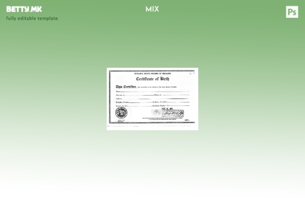 Модерен стил Шаблон за уверение за здравствена смрт одборот на САД Индијана